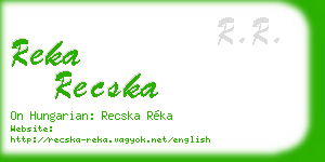 reka recska business card